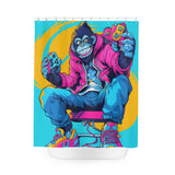 Monkey Beats You Shower Curtain