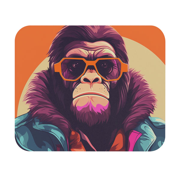 Winter Orange Bro Monkey Mouse Pad