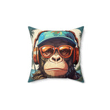 Monkey in the Sun Square Pillow