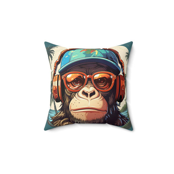 Monkey in the Sun Square Pillow