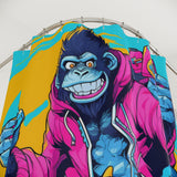 Monkey Beats You Shower Curtain