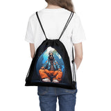 Chillin' Bear in the Moon Drawstring Bag