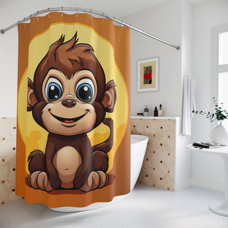 Cute Baby Jim Monkey Shower Curtain