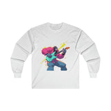 Rock n Roll Blue Guitar Monkey Long Sleeve Tee