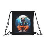 Chillin' Bear in the Moon Drawstring Bag