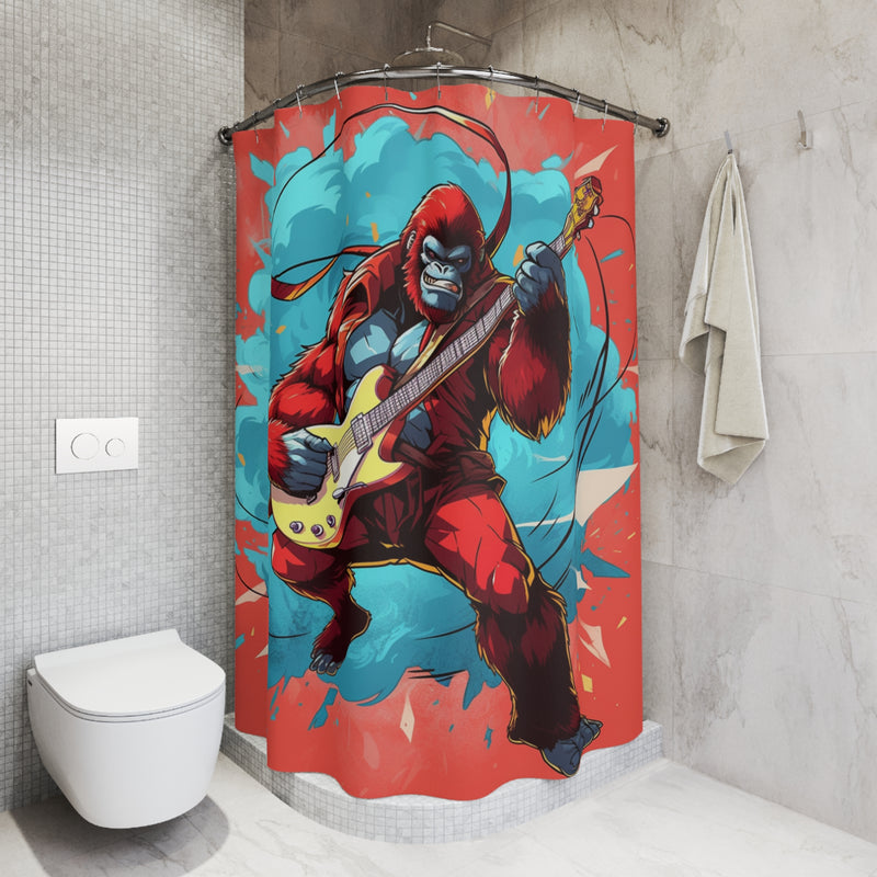 Blue Music RNB Monkey Shower Curtain