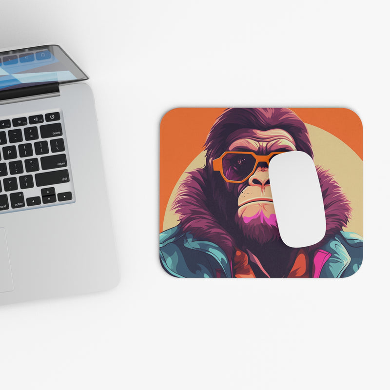 Winter Orange Bro Monkey Mouse Pad