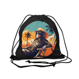 Chillin' Monkey in Florida Drawstring Bag