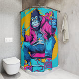 Monkey Beats You Shower Curtain