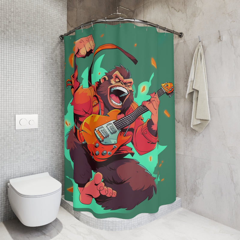 Rage Rock Monkey Shower Curtain