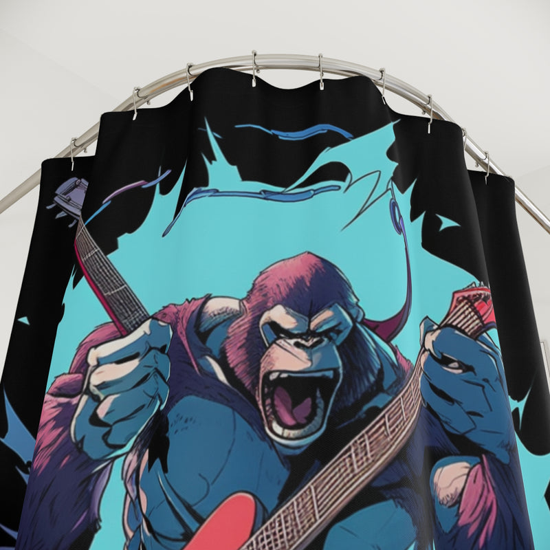 The Rocker Ape Polyester Shower Curtain