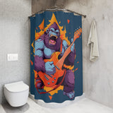 Orange Rage Rock Monkey Shower Curtain