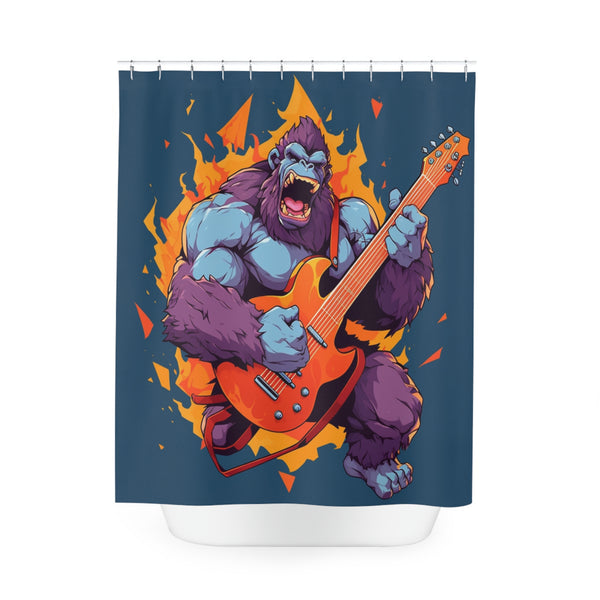 Orange Rage Rock Monkey Shower Curtain