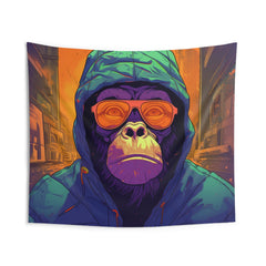 Street Winter Monkey Indoor Wall Tapestries