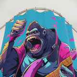 Rude to the Beat Monkey Shower Curtain